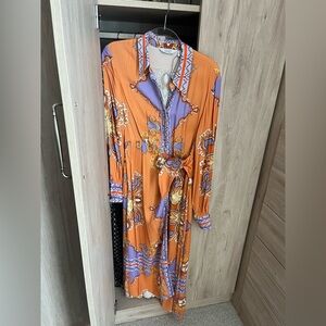 And Other Stories Elegant Orange and Purple Women's Dress